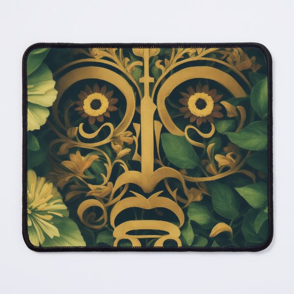 Item preview, MAYA MASK - Art of Mayan mask with flower background Collection designed and sold by GEN-Minimalism.