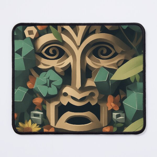 Item preview, MAYA MASK - Art of Mayan mask with flower background Collection designed and sold by GEN-Minimalism.