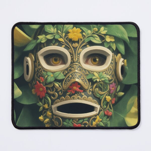 Item preview, MAYA MASK - Art of Mayan mask with flower background Collection designed and sold by GEN-Minimalism.