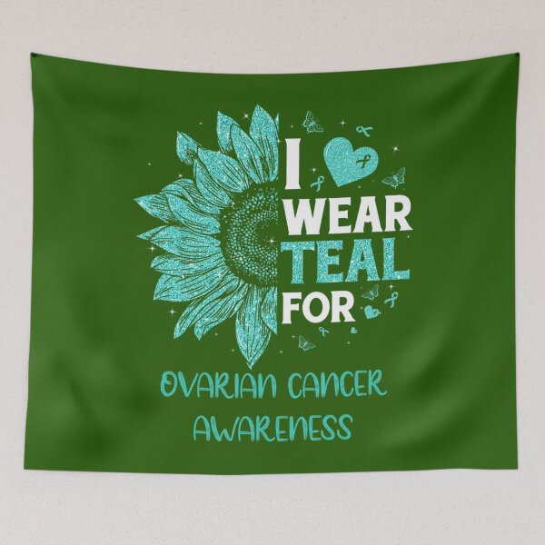 Item preview, Sunflower I Wear Teal Ribbon Ovarian Cancer Awareness 	 	 designed and sold by mjcxujrokt68.