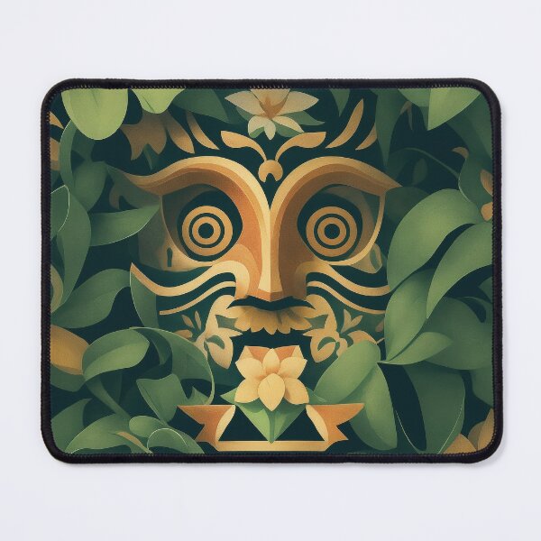 Item preview, MAYA MASK - Art of Mayan mask with flower background Collection designed and sold by GEN-Minimalism.