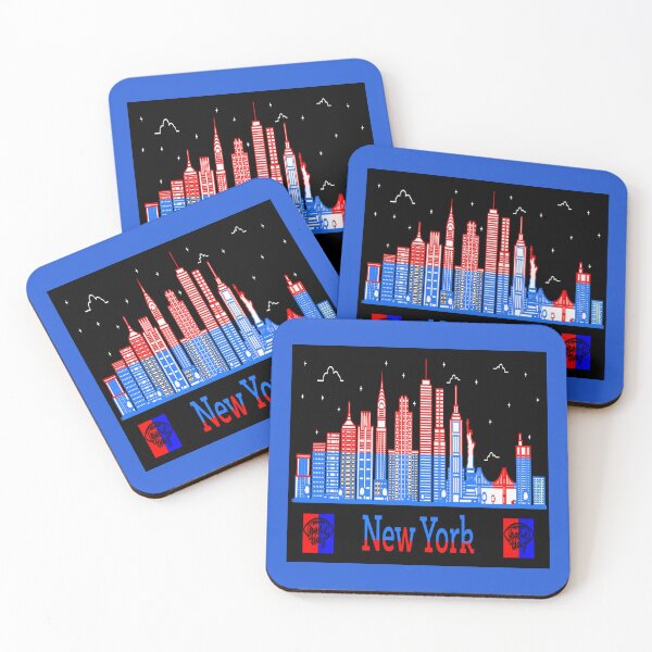 Item preview, Cityscape - Silhouette: New York in Red, White, and Blue designed and sold by mturns57.