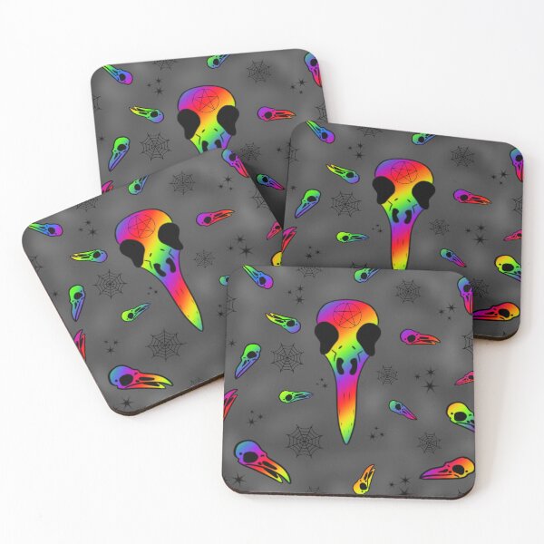 Item preview, Rainbow Raven Skull Pattern designed and sold by SquishyBeeArt.