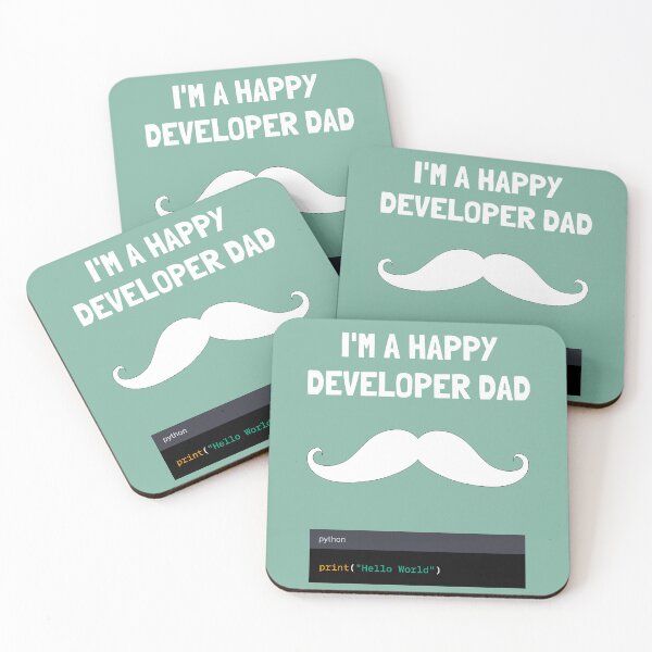 Item preview, I'm a Happy Developer Dad : Hello World Python designed and sold by AureStyle.