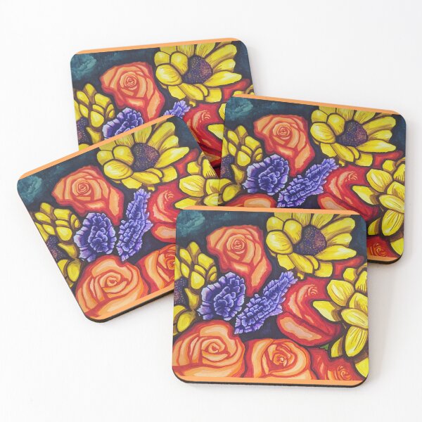 Item preview, Gold Sunflowers and Orange Roses designed and sold by lmcarruth.