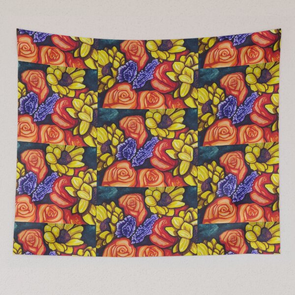 Item preview, Gold Sunflowers and Orange Roses designed and sold by lmcarruth.