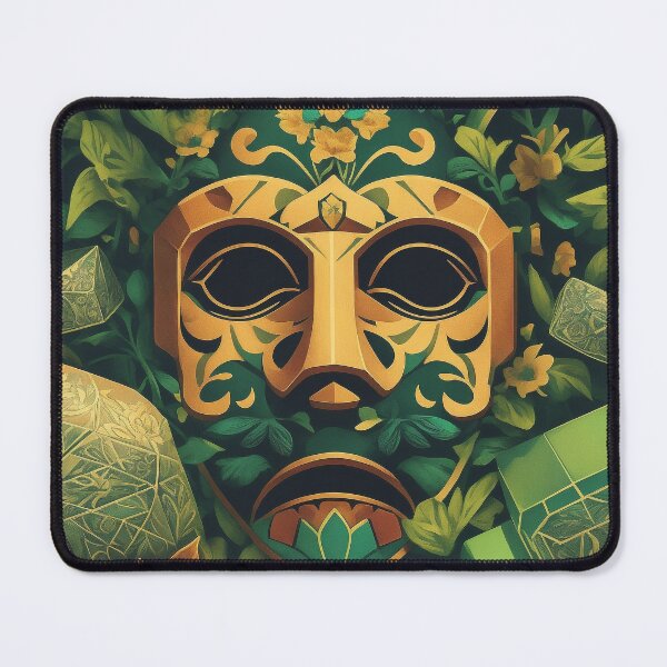 Item preview, MAYA MASK - Art of Mayan mask with flower background Collection designed and sold by GEN-Minimalism.