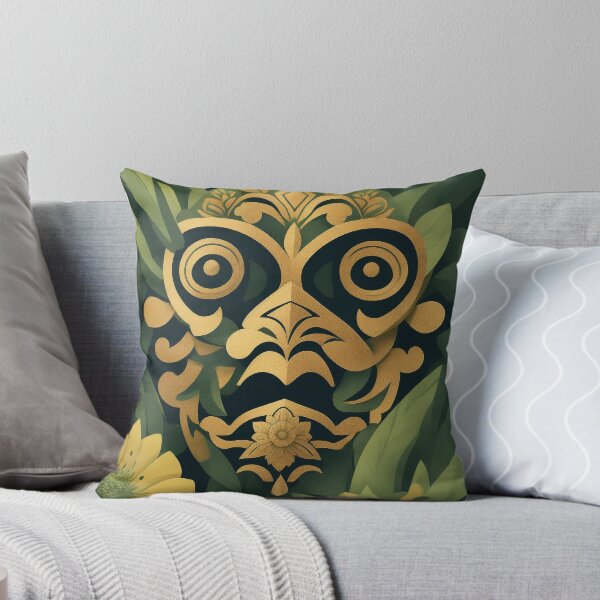 Item preview, MAYA MASK - Art of Mayan mask with flower background Collection designed and sold by GEN-Minimalism.