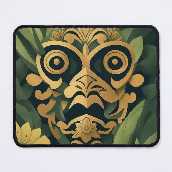 Item preview, MAYA MASK - Art of Mayan mask with flower background Collection designed and sold by GEN-Minimalism.