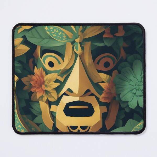 Item preview, MAYA MASK - Art of Mayan mask with flower background Collection designed and sold by GEN-Minimalism.