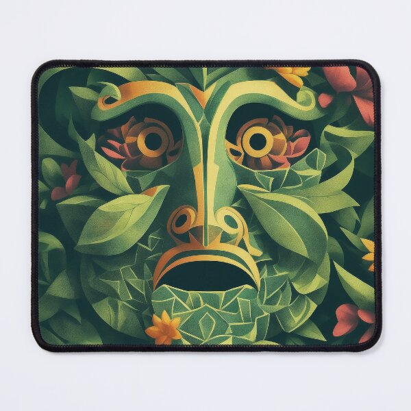 Item preview, MAYA MASK - Art of Mayan mask with flower background Collection designed and sold by GEN-Minimalism.