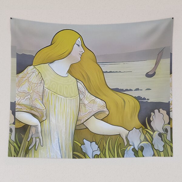 Item preview, Paul Berthon, Iris Girl between irises designed and sold by NouveauEra.