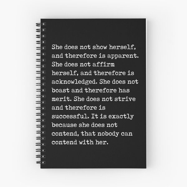 Item preview, She does not show herself - Lao Tzu Quote - Literature - Typewriter Print - Black designed and sold by Studio Grafiikka.