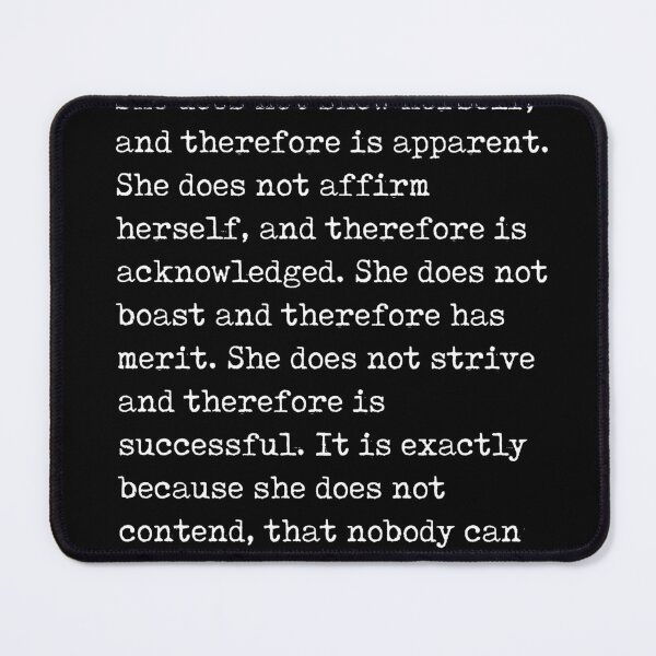 Item preview, She does not show herself - Lao Tzu Quote - Literature - Typewriter Print - Black designed and sold by Studio Grafiikka.