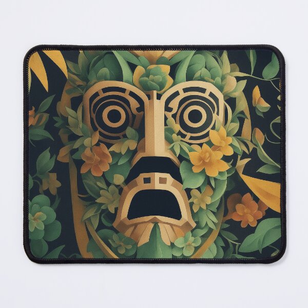 Item preview, MAYA MASK - Art of Mayan mask with flower background Collection designed and sold by GEN-Minimalism.