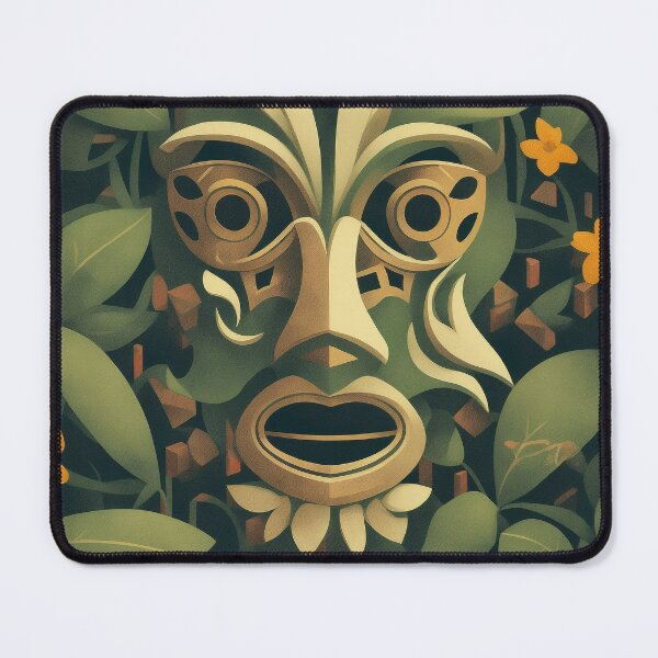 Item preview, MAYA MASK - Art of Mayan mask with flower background Collection designed and sold by GEN-Minimalism.