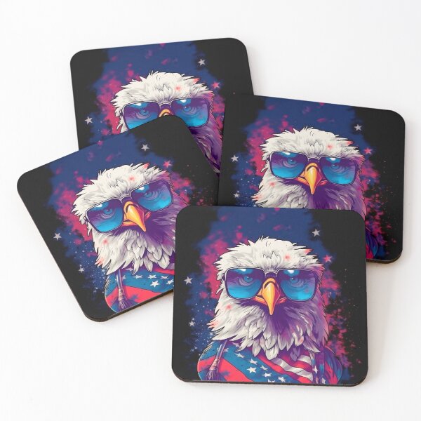 Item preview, Eagle with Glasses and USA Flag designed and sold by inkStyleMDQ.