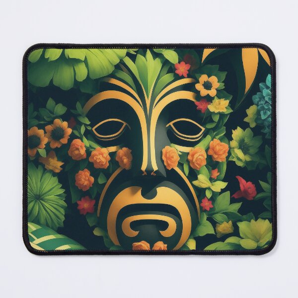 Item preview, MAYA MASK - Art of Mayan mask with flower background Collection designed and sold by GEN-Minimalism.