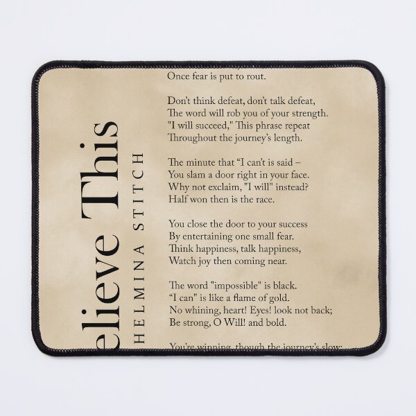 Item preview, Believe This - Wilhelmina Stitch Poem - Literature - Typography Print 2 - Vintage designed and sold by Studio Grafiikka.