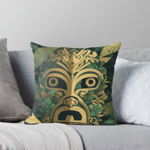 Item preview, MAYA MASK - Art of Mayan mask with flower background Collection designed and sold by GEN-Minimalism.