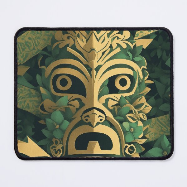 Item preview, MAYA MASK - Art of Mayan mask with flower background Collection designed and sold by GEN-Minimalism.