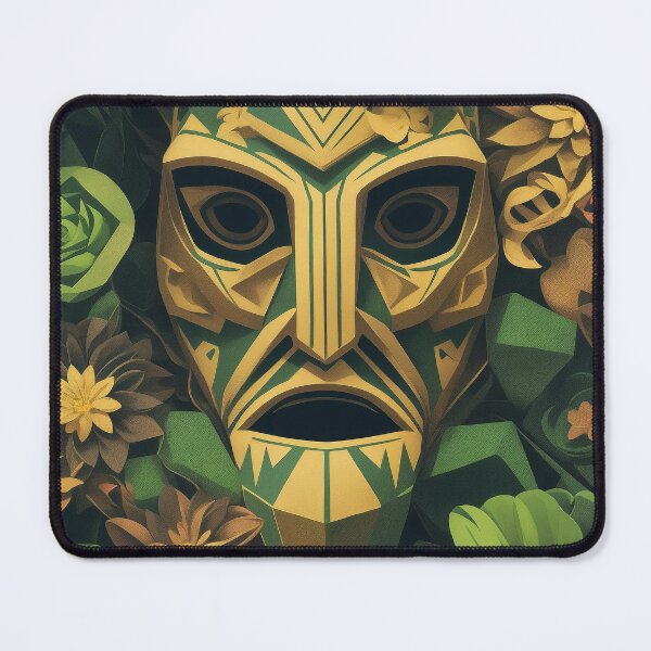 Item preview, MAYA MASK - Art of Mayan mask with flower background Collection designed and sold by GEN-Minimalism.