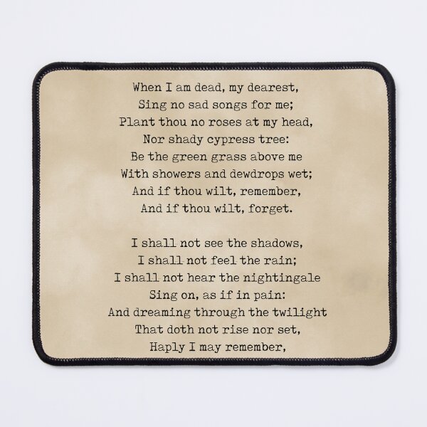 Item preview, Song - Christina Rossetti Poem - Literature - Typewriter Print - Vintage designed and sold by Studio Grafiikka.