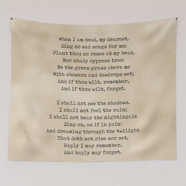 Item preview, Song - Christina Rossetti Poem - Literature - Typewriter Print - Vintage designed and sold by Studio Grafiikka.