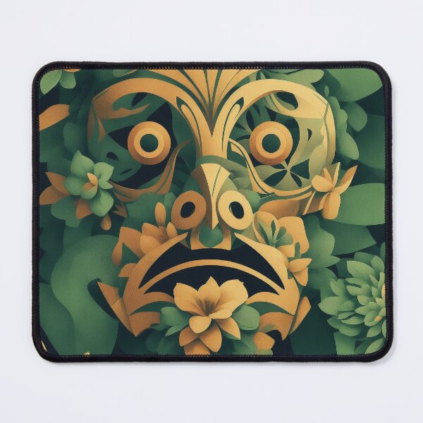 Item preview, MAYA MASK - Art of Mayan mask with flower background Collection designed and sold by GEN-Minimalism.