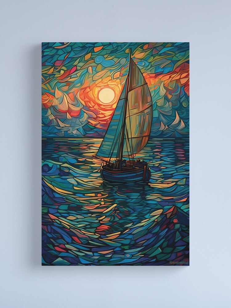 Canvas Print, Boat Painting art designed and sold by Gabruk
