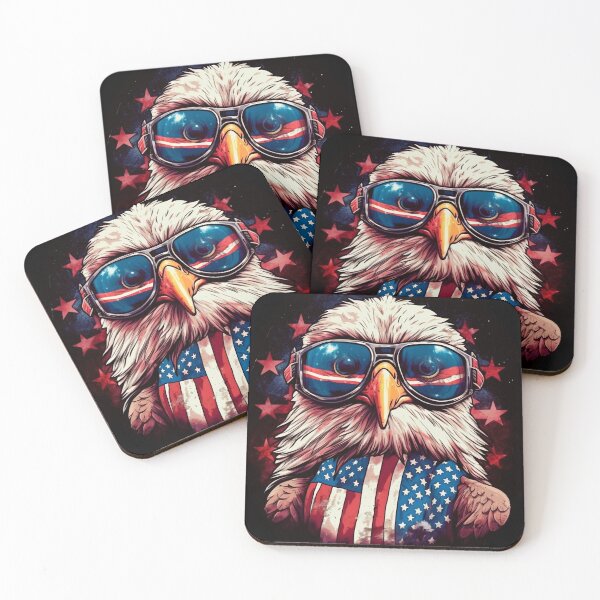 Item preview, Eagle with Glasses and US Flag_ 02 designed and sold by inkStyleMDQ.