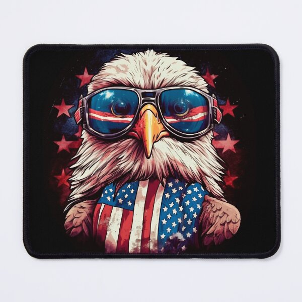 Item preview, Eagle with Glasses and US Flag_ 02 designed and sold by inkStyleMDQ.