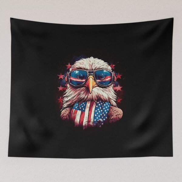 Item preview, Eagle with Glasses and US Flag_ 02 designed and sold by inkStyleMDQ.