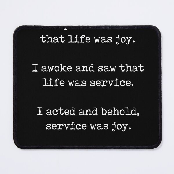 Item preview, Life is service, service is joy - Rabindranath Tagore Quote - Literature - Typewriter Print - Black designed and sold by Studio Grafiikka.