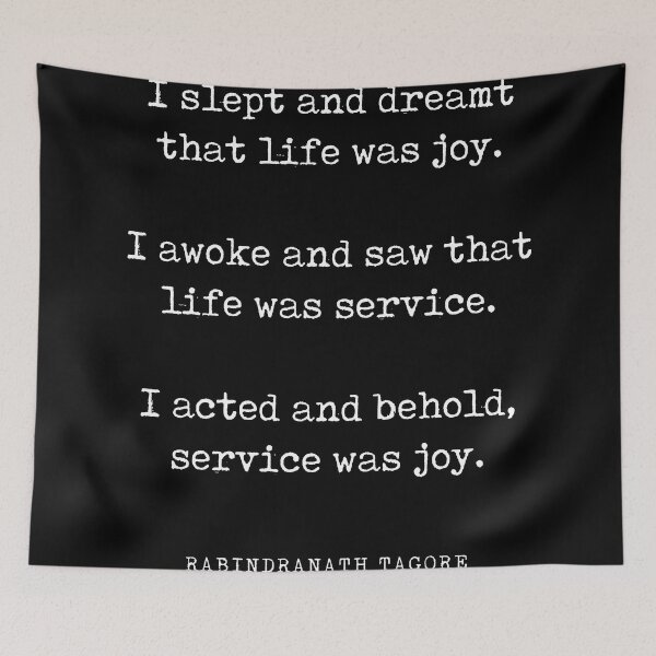 Item preview, Life is service, service is joy - Rabindranath Tagore Quote - Literature - Typewriter Print - Black designed and sold by Studio Grafiikka.