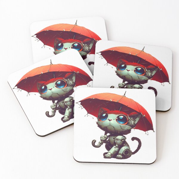 Item preview, Robo-Cat In The Rain! designed and sold by kukamatsu.