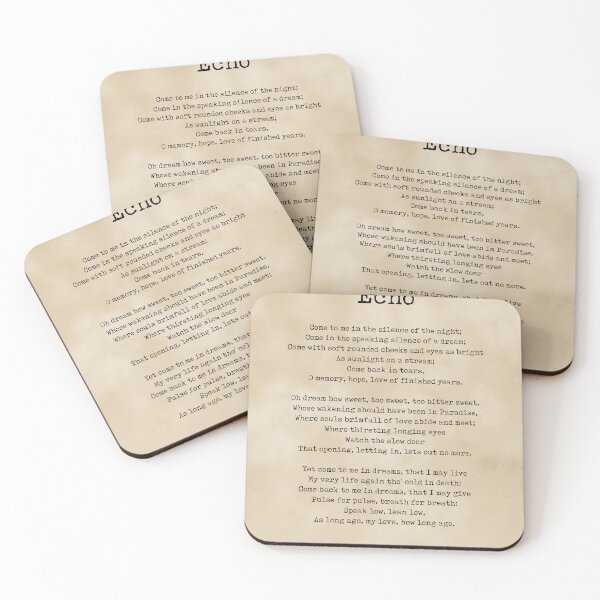 Item preview, Echo - Christina Rossetti Poem - Literature - Typography Print 2 - Vintage designed and sold by Studio Grafiikka.