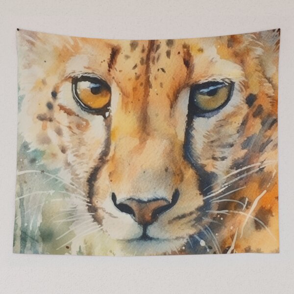 Item preview, Ethereal Elegance: Watercolor Cheetah Art for Wildlife Enthusiasts designed and sold by DreamyDesigns92.