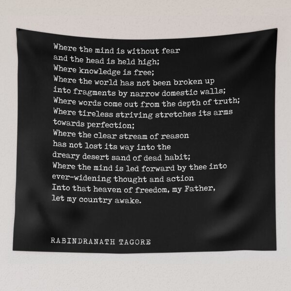 Item preview, Where the mind is without fear - Rabindranath Tagore Poem - Literature - Typewriter Print - Black designed and sold by Studio Grafiikka.