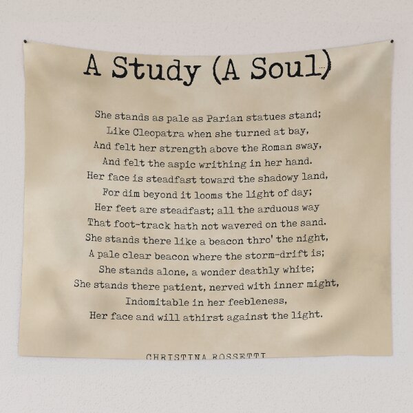 Item preview, A Study A Soul - Christina Rossetti Poem - Literature - Typewriter Print 1 - Vintage designed and sold by Studio Grafiikka.