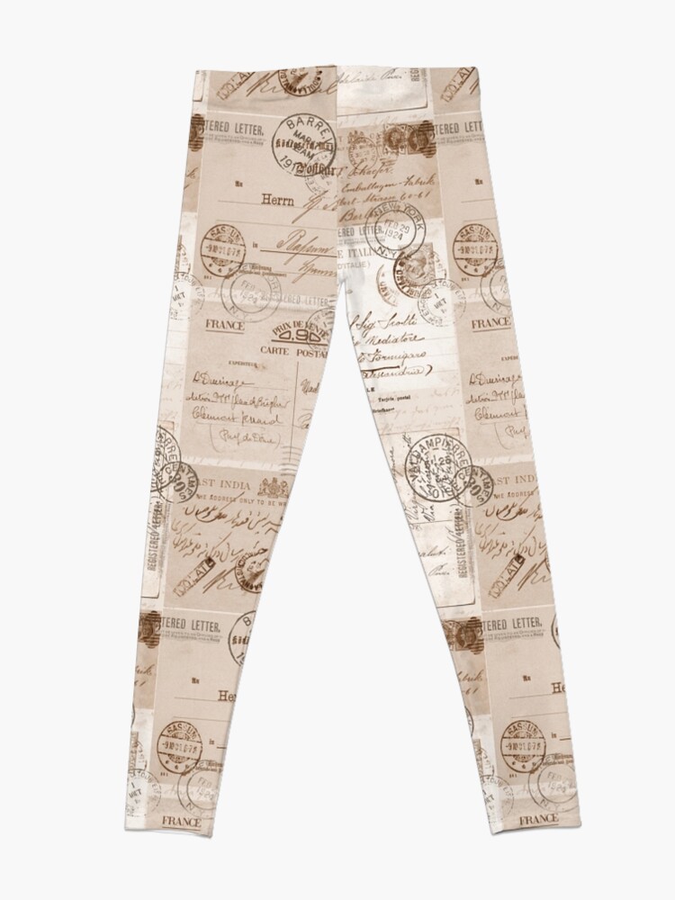 Alternate view of Old Letters Vintage Collage Leggings