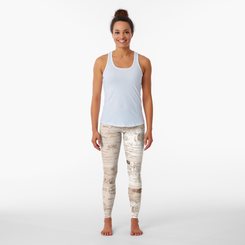 Old Letters Vintage Collage Leggings