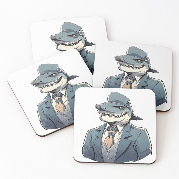 Item preview, Mr. Shark. A shark in a stylish jacket. Office worker, shark teacher designed and sold by Anastasiia Yurevych.