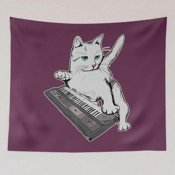 Item preview, Cat Playing Synthesizer 	 Cool Musician Synth Keyboard	 designed and sold by syanhnytk63.