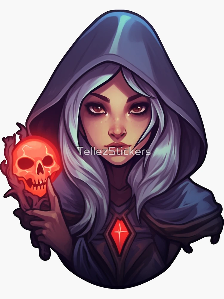 D&D Female Necromancer Sticker for Sale by TellezStickers