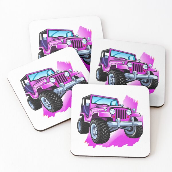 Item preview, Wild pink original 4x4 cartoon art print designed and sold by bensclassicstuf.