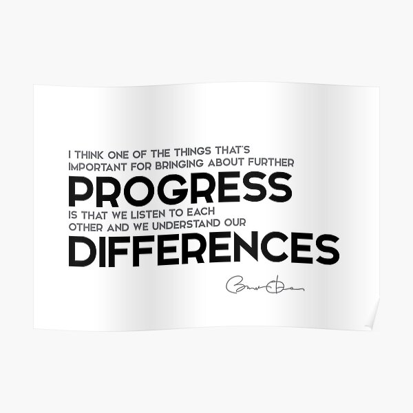 understand our differences - barack obama Poster