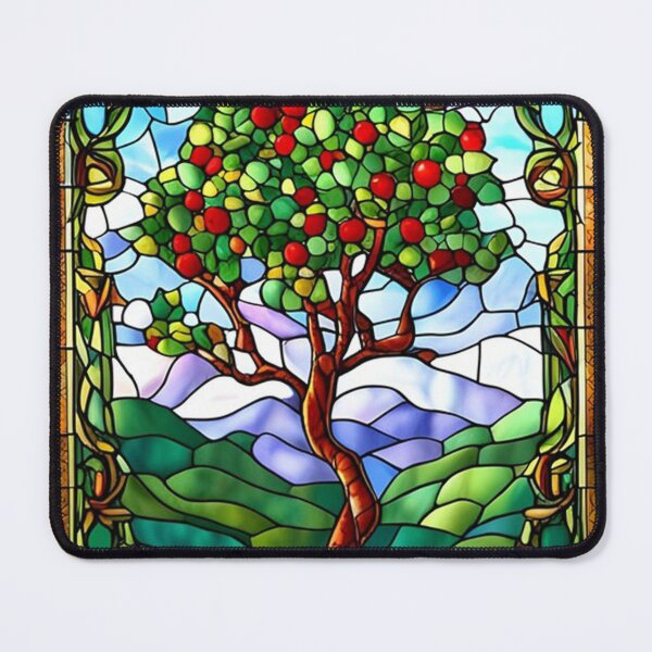 Item preview, Vintage Stained Glass Apple Tree designed and sold by pameLlapOllis.