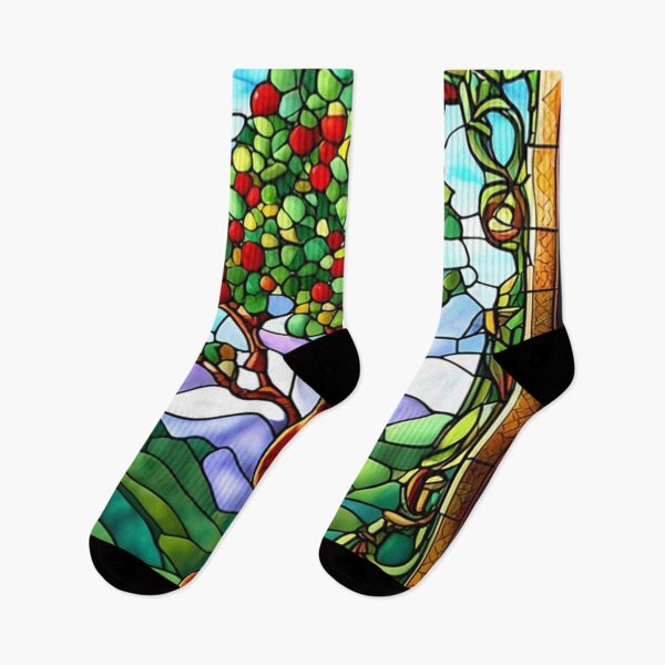 Item preview, Vintage Stained Glass Apple Tree designed and sold by pameLlapOllis.