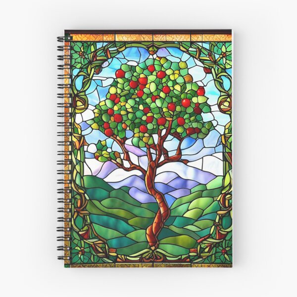 Item preview, Vintage Stained Glass Apple Tree designed and sold by pameLlapOllis.